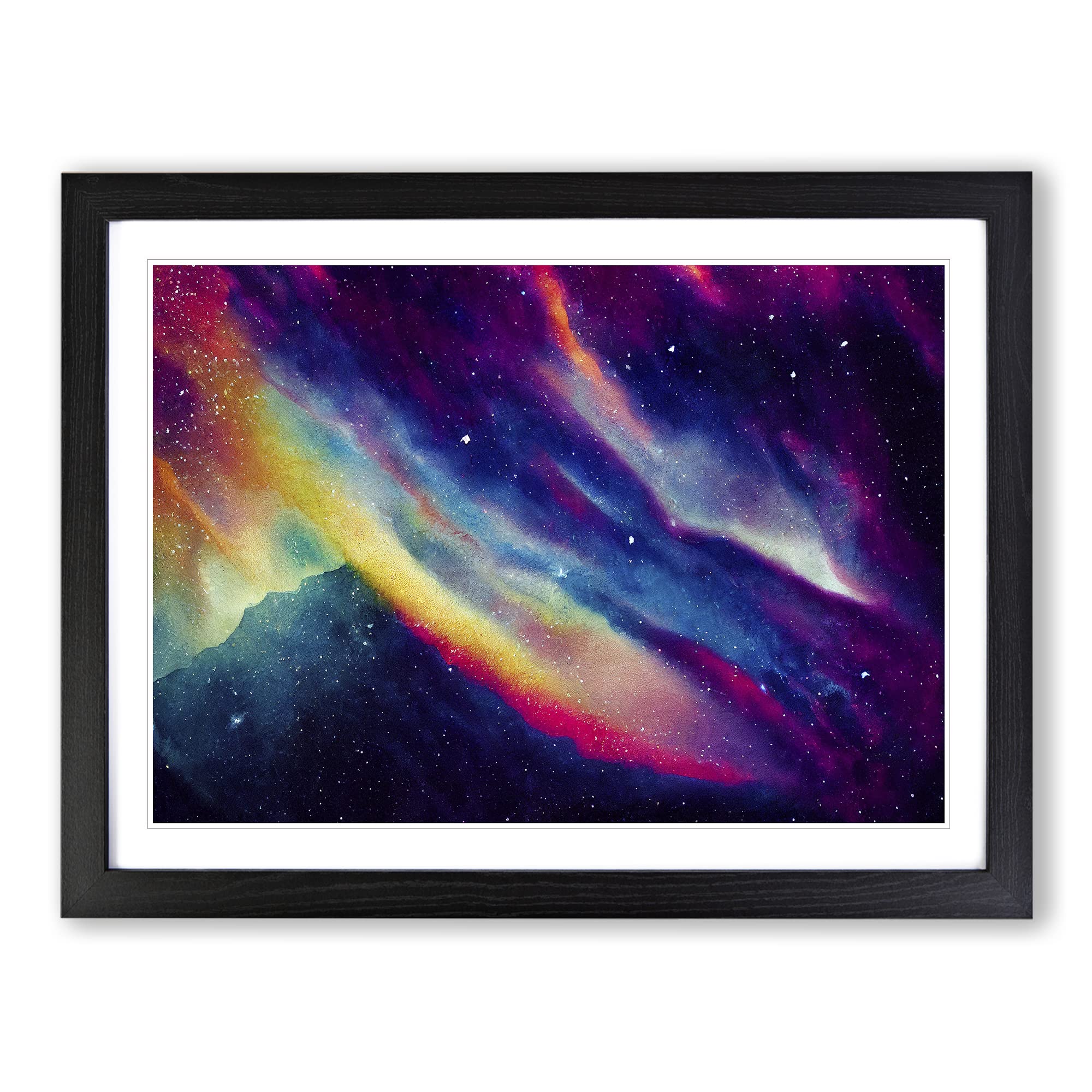 Neon Galaxy Vol.5 Framed Print, Black, A3 (46 x 34 cm)