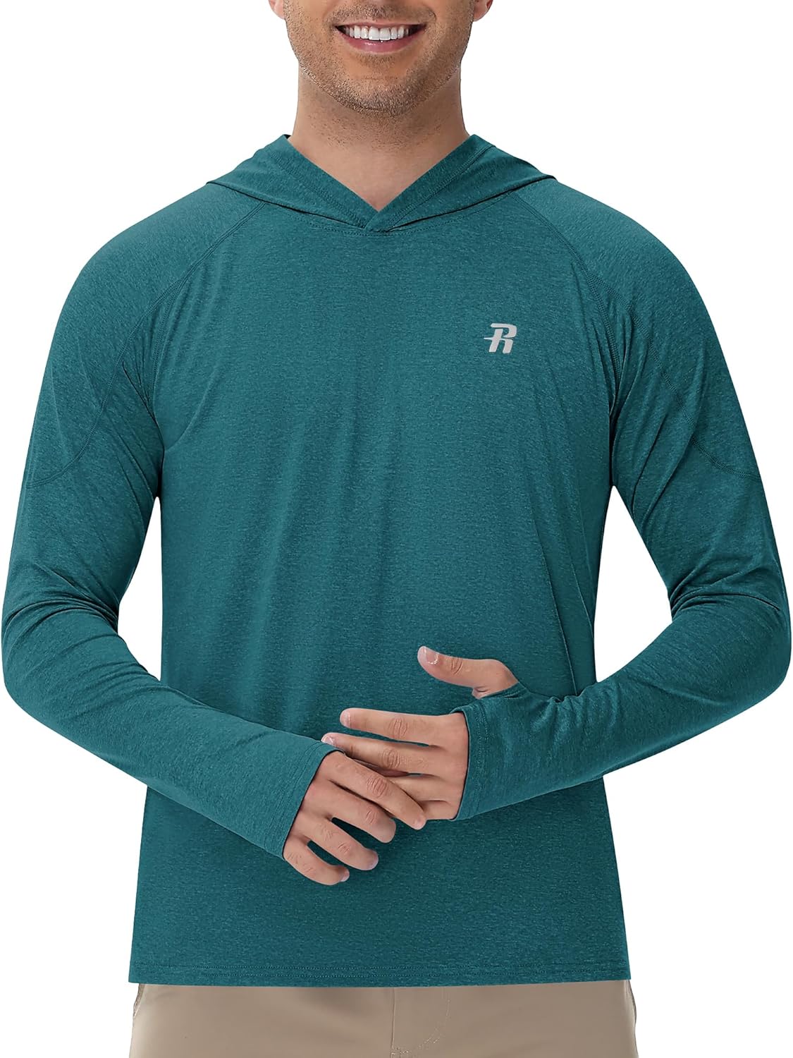 Runhit Fishing Shirts for Men Hoodie Sun Shirt UPF 50+ Long Sleeve UV Protection SPF Rash Guard Running Hiking Workout