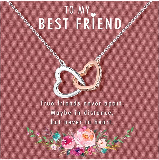D Dongjiangjin Gift Best Friend Friendship Gifts, Sister Friendship Necklace Interlocking Heart Friendship Necklace Jewellery Gifts