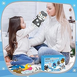 WATINC 6Pcs Hand Puppet Making Kit, Art Craft Felt Sock Puppet Toys, Creative DIY Make Your Own Pompoms Wiggle Googly Eyes Storytelling Role Play Party Supplies Gift for Girls Boys (Polar Animals B)
