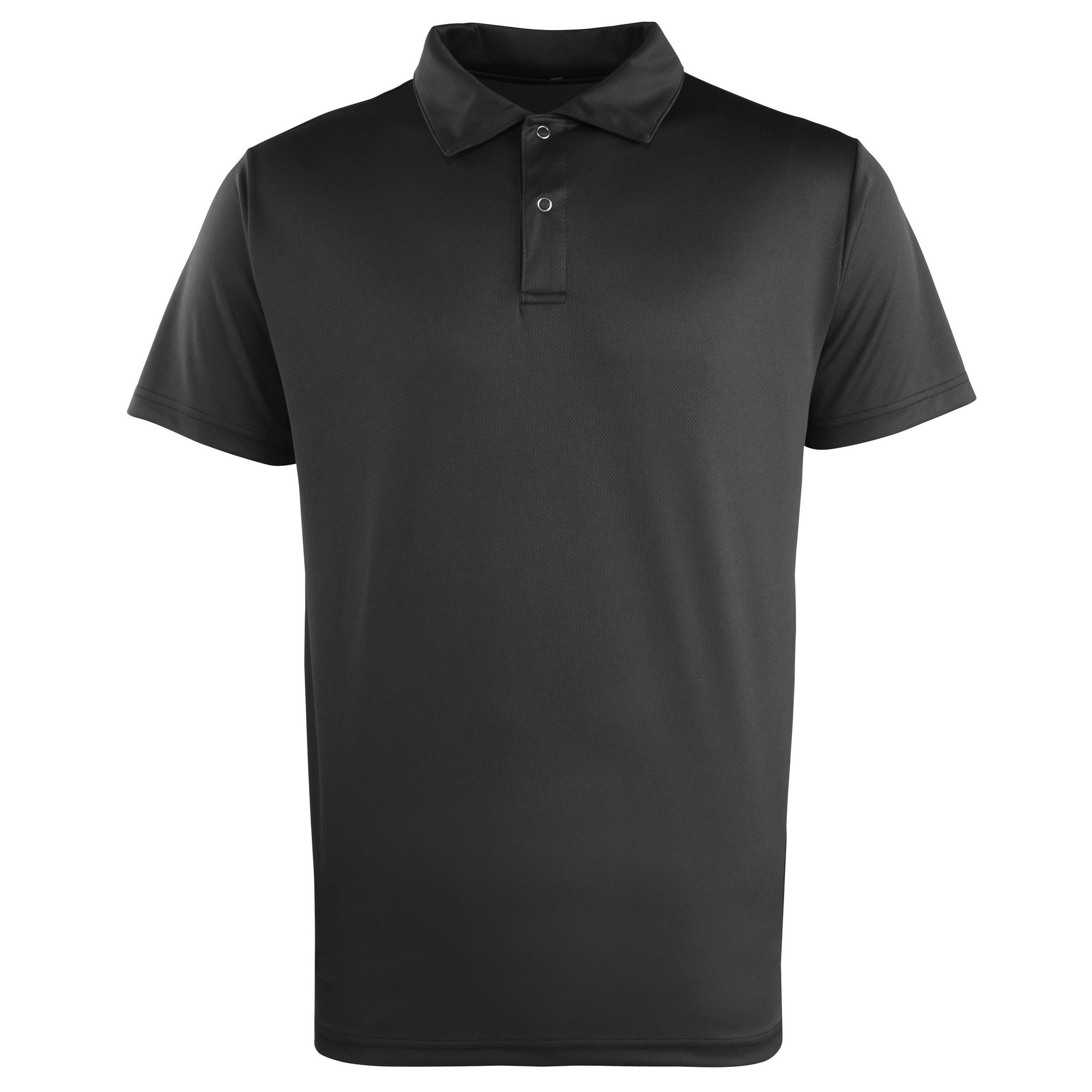 Premier Men's Black Unisex Coolchecker Studded Plain Polo Shirt (Xl) (Black)