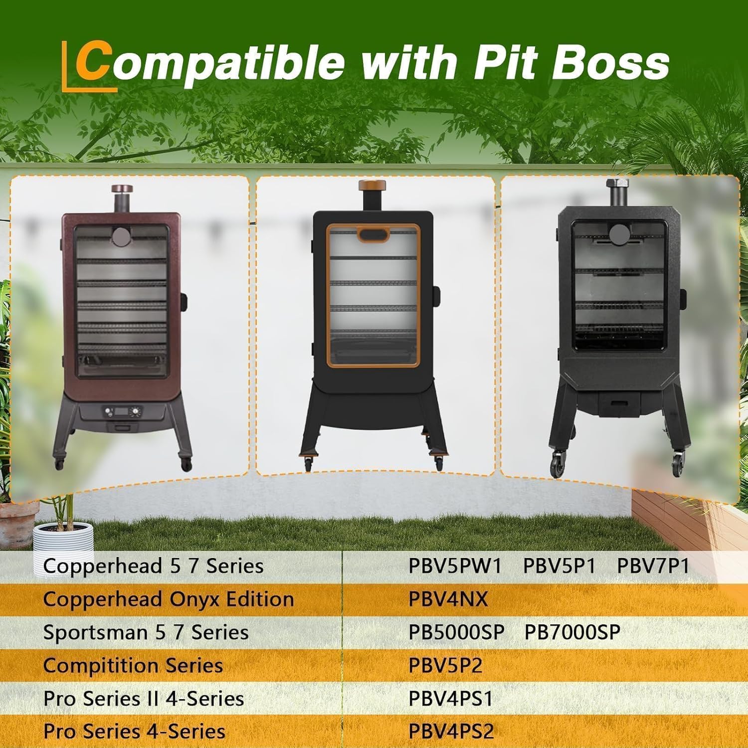EVRBUL Wood Pellet Smoker Cover Fits for Pit Boss Copperhead Sportsman 5 7 Series, Vertical Smoker Cover Fits for PBV5PW1, PBV5P1, PBV7P1, PB5000SP, PB7000SP,PBV4PS1, PBV4PS2, PBV4NX,Heavy Duty 420D
