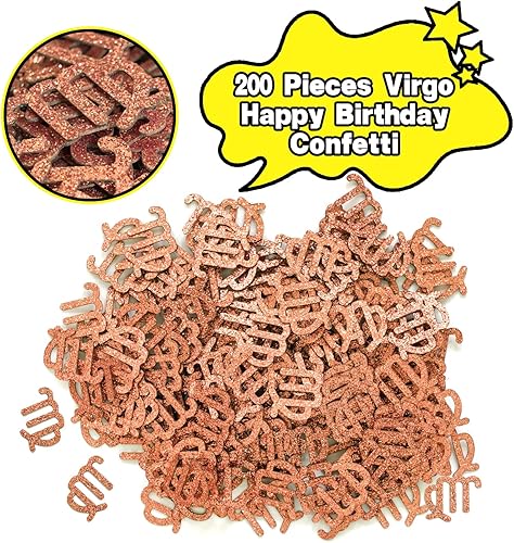 Miniatura 6 de Confeti de cumpleaños de Virgo, dispersión de papel de energía Big Virgo, 12 constelaciones de agosto de septiembre, confeti de mesa de cumpleaños,