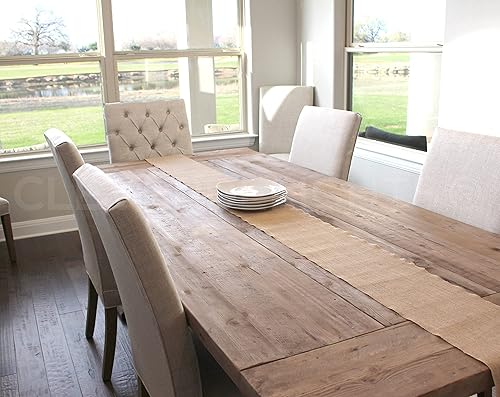 Miniatura 6 de CleverDelights Rollo de arpillera prémium de 9 pulgadas, 10 yardas, bordes acabados sin deshilacharse, tela de arpillera de yute natural, 9 pulgadas