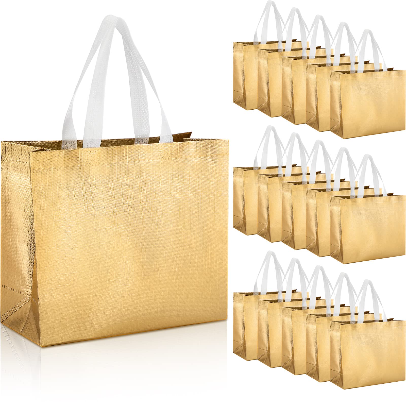 Reginary72 Pack Reusable Gift Bags with Handles Glossy Reusable Grocery Bags Tote Bags for Wedding Bridesmaid Birthday Christmas