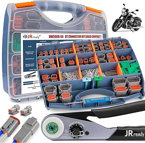 Miniatura 13 de JRready DW5008-01 - Kit de conectores Deutsch, conectores DT de 2, 3, 4, 6, 8 y 12 pines con clasificación IP68 impermeable, herramienta de crimpado