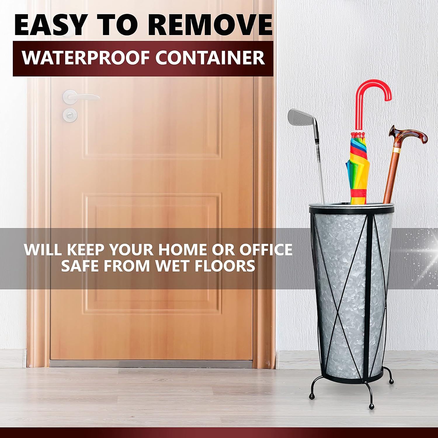 Up To 40% OFF Entryway Umbrella Holder Stand - Galvanized Umbrella Holder Indoor, Cane Holder Stand for Home Office Decor, 11x22.5, 2 pcs. Metal Base and Round Galvanized Holder by Chicerr Limited Discount Entryway Umbrella Holder Stand - Galvanized Umbrella Holder Indoor, Cane Holder Stand for Home Office Decor, 11x22.5, 2 pcs. Metal Base and Round Galvanized Holder by Chicerr