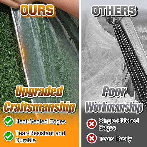 Miniatura 2 de Lona impermeable transparente gruesa de 13 x 9.8 pies, lona de polietileno transparente resistente a la lluvia de 5 mil para jardín, resistente al