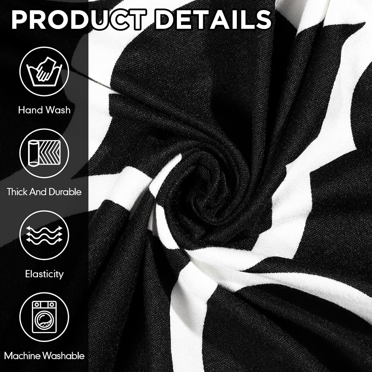 Peryiter 7 Pcs Printed L Shape Sectional Recliner Sofa Covers 5 Seat Sectional Couch Covers Milk Silk Velvet Stretch Reclining Sofa Slipcover Furniture Protector for Living Room(Black)