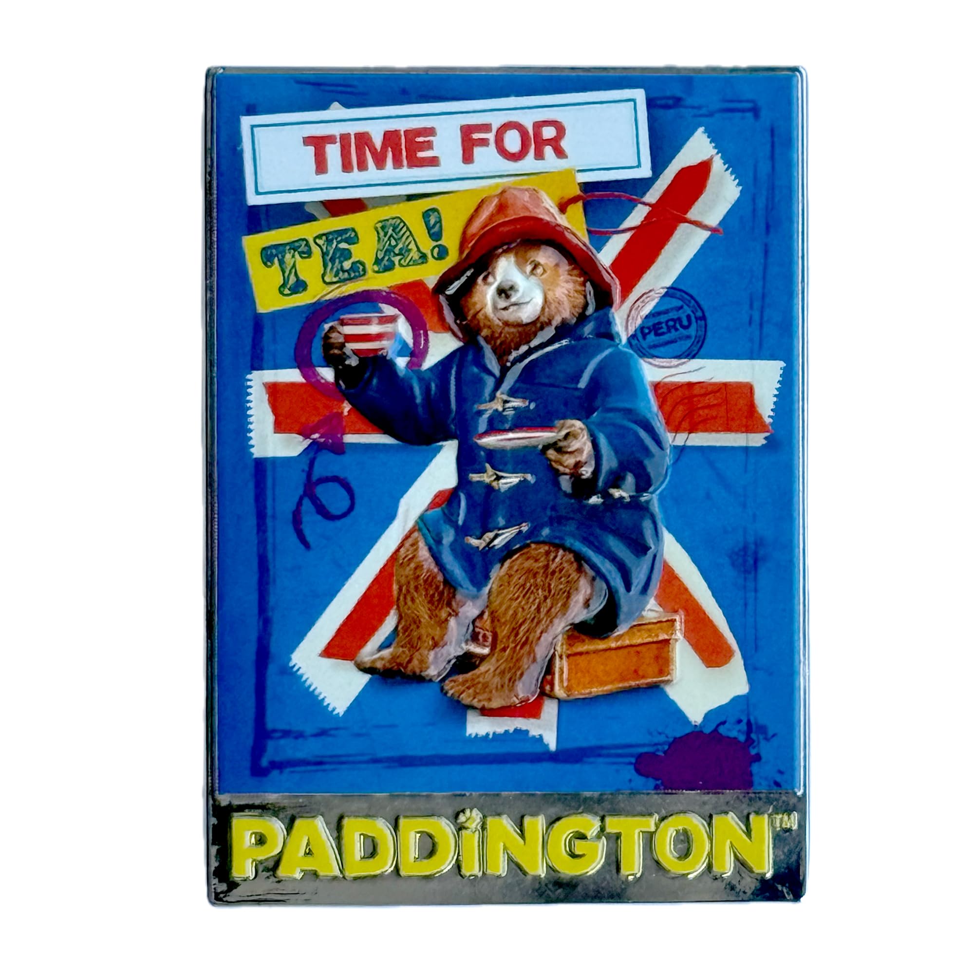 Paddington Bear Movie Union Jack Character Fridge Magnet - Officially Licensed, 4.5cm x 6.3cm, Metal, on Themed Backing Card