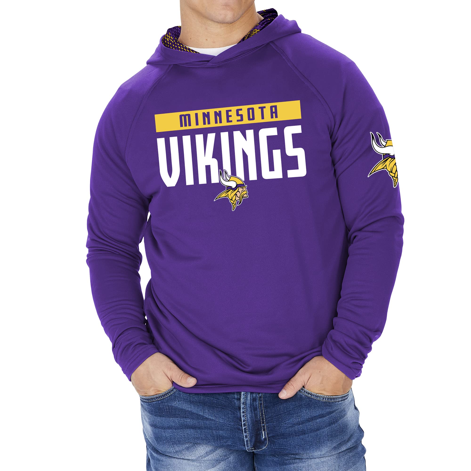 Zubaz NFL Football Men's Solid Team Hoodie with Camo Lined Hood and Sleeve Graphic — view 80