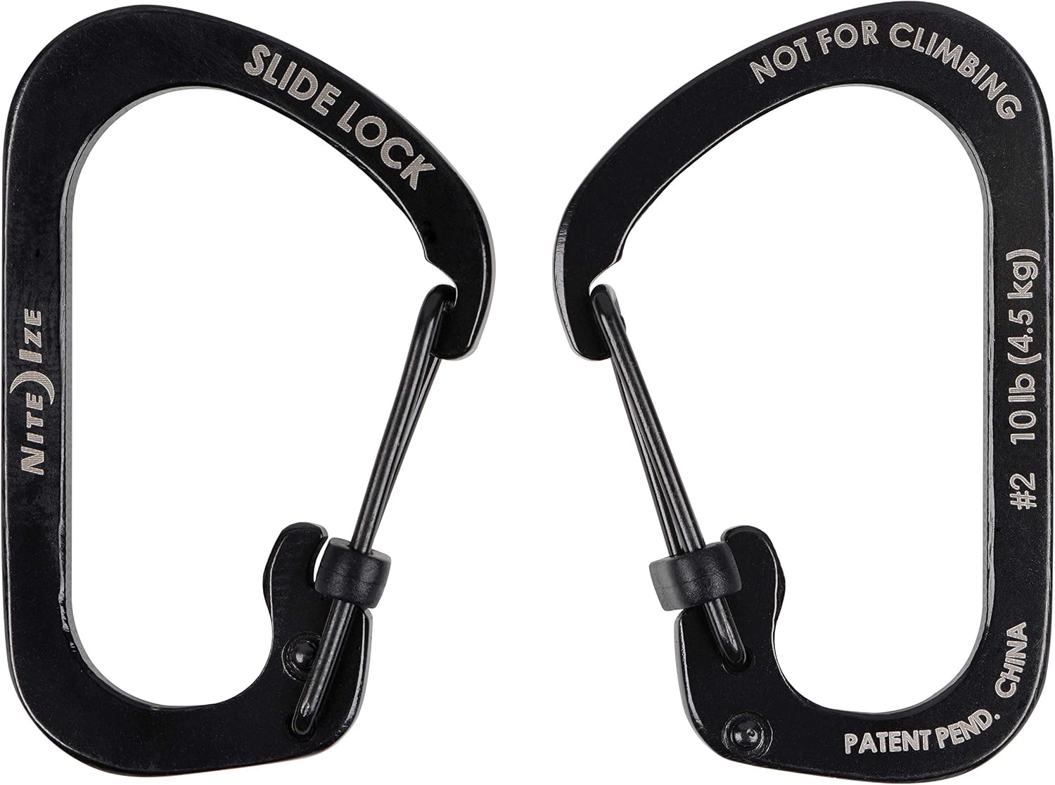 Locking Carabiner Clip, Black, 1-3/32 in image 2