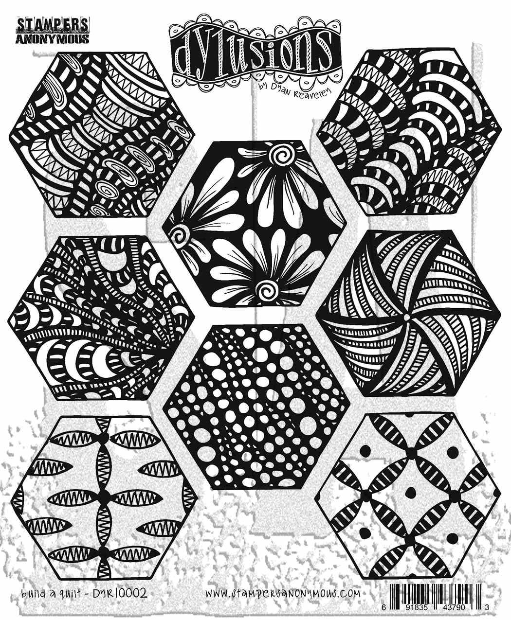 Dyan Reaveley's Dylusions Cling Stamp Collections 8.5"X7"-Build A Quilt