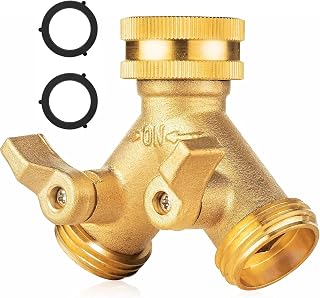 Conector 2 vías Adaptador para Grifo Doble, Válvula de Doble Salida para Grifo, Distribuidor de Agua de 2 Vías，para Lavadora Lavavajillas, Cocina, Exterior, Jardín, Césped