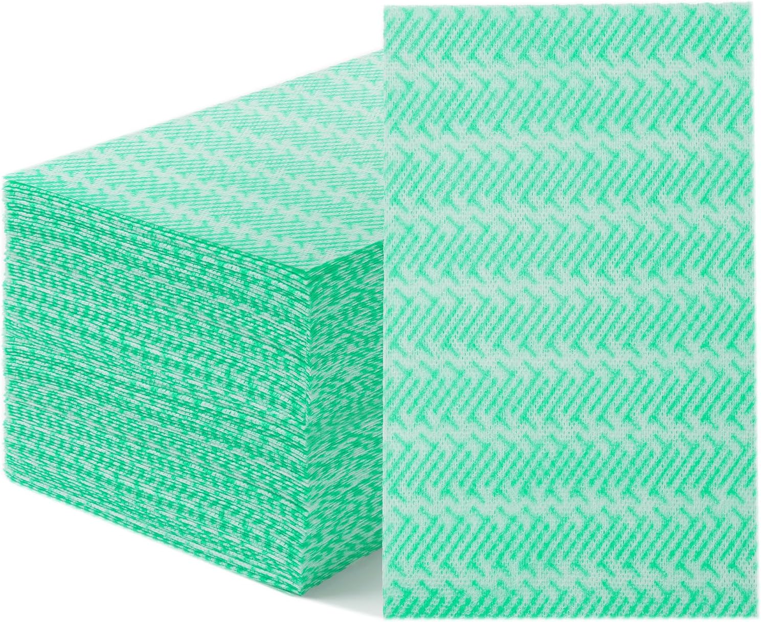 Reusable Cleaning Wipes Disposable Cleaning Dish Cloths Multi-Use Handy Wipes 100 Count (11.8"X19.6") Green