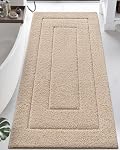 DEXI Tapis de bain antidérapant, 20x32 Absorbant Microfibre Soft Rug salle de bains, Machine lavable tapis pour douche de décoration de baignoire, blanc
