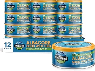Wild Planet Albacore Wild Tuna in Extra Virgin Olive Oil, Canned Tuna, S...