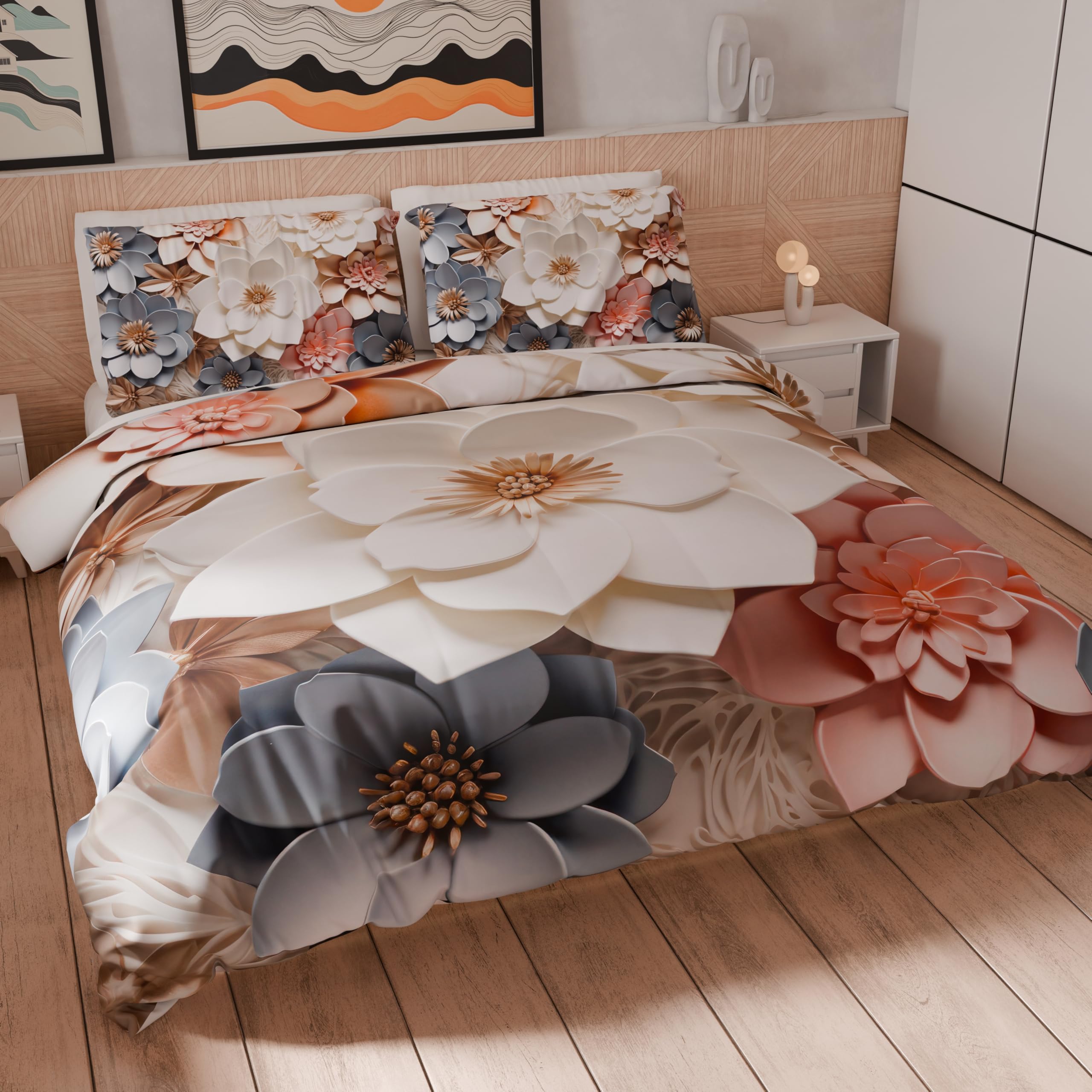PETTI Artigiani Italiani - Set Copripiumino Matrimoniale Floreale