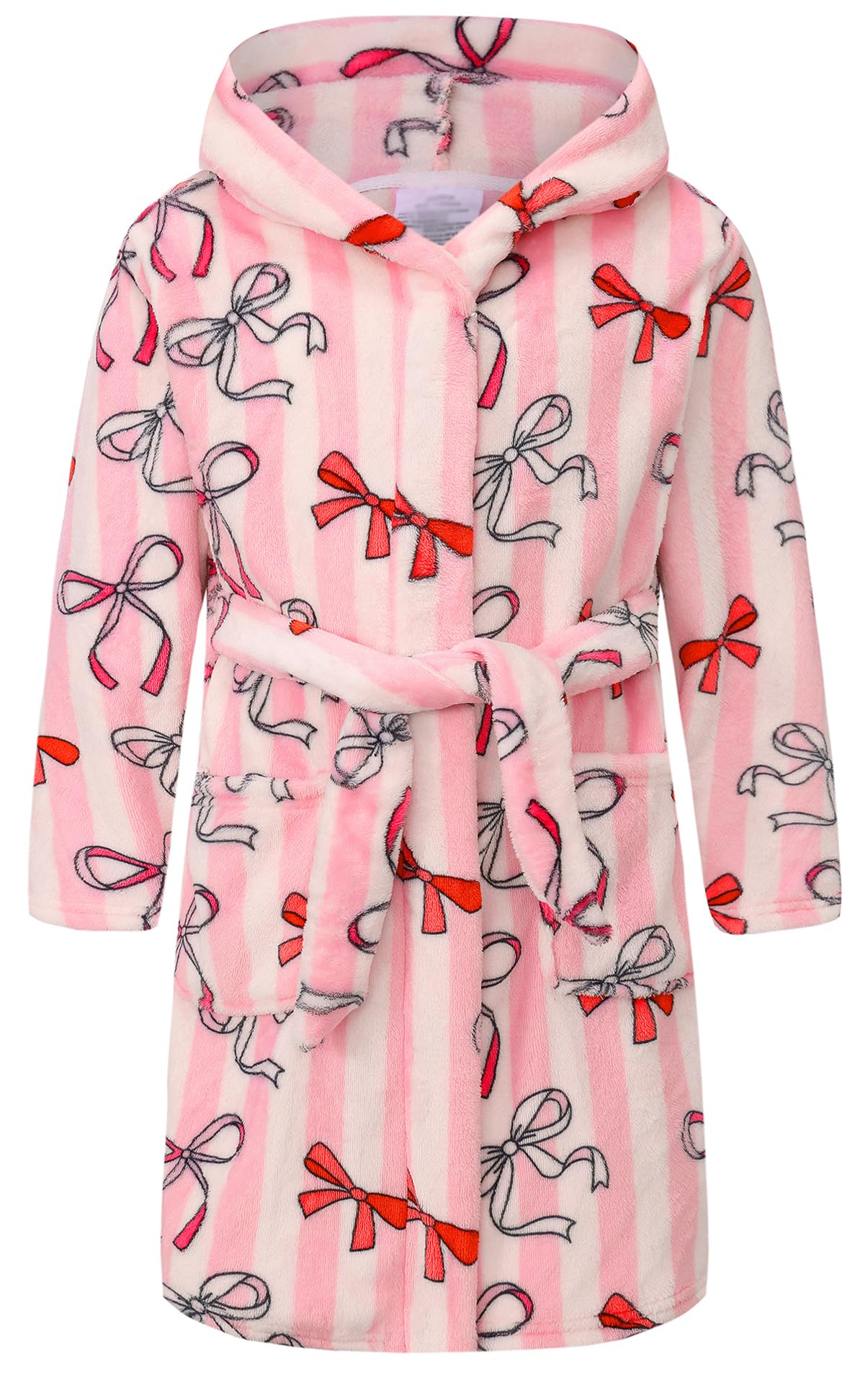 Kids Hooded Bathrobe Girls Soft Plush Hooded Flannel Pajamas Sleepwear Boys Spa Robe