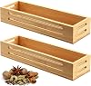 2 Pcs Wooden Spice Rack Wall Mounted Spice Racks for Kitchen Countertop Cupboard Shelf Organizer Wall Pantry Herbs Spices Organizers and Storage Shelf Organisers(12.2 x 3.3 x 2 inch)