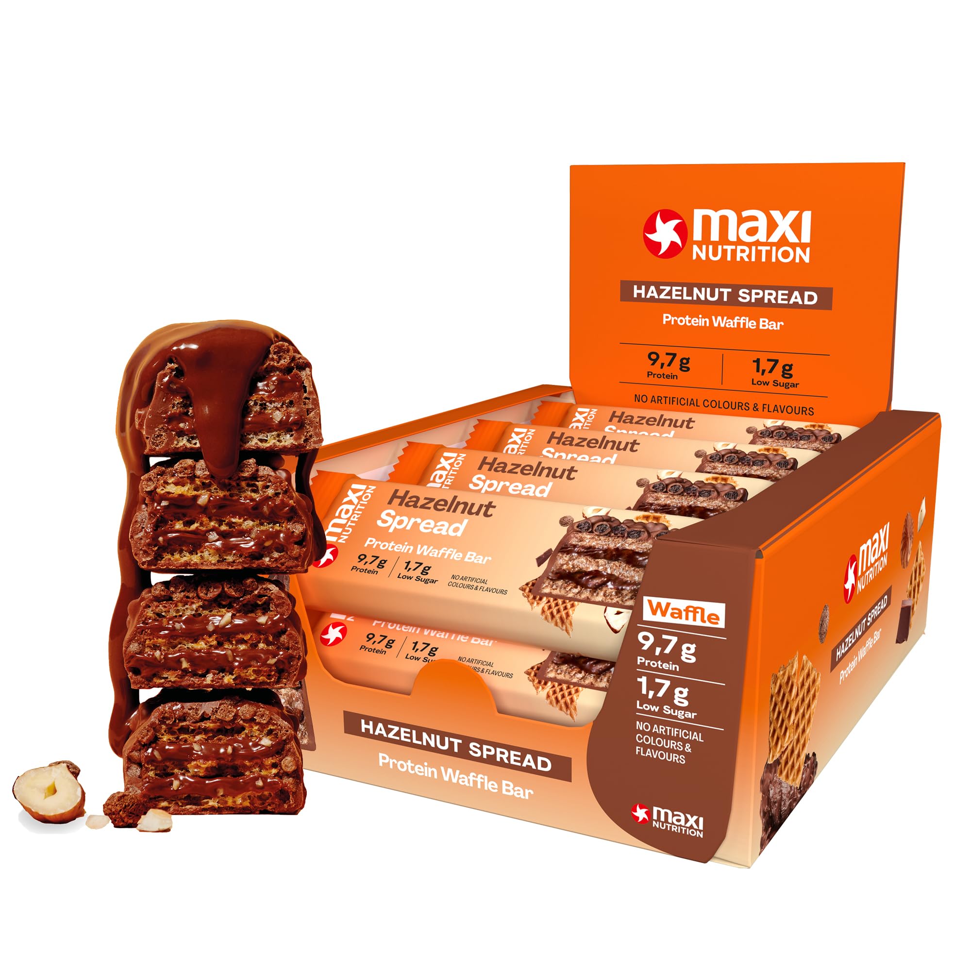 MaxiNutrition Proteinriegel Hazelnut Spread Protein Waffle Bar