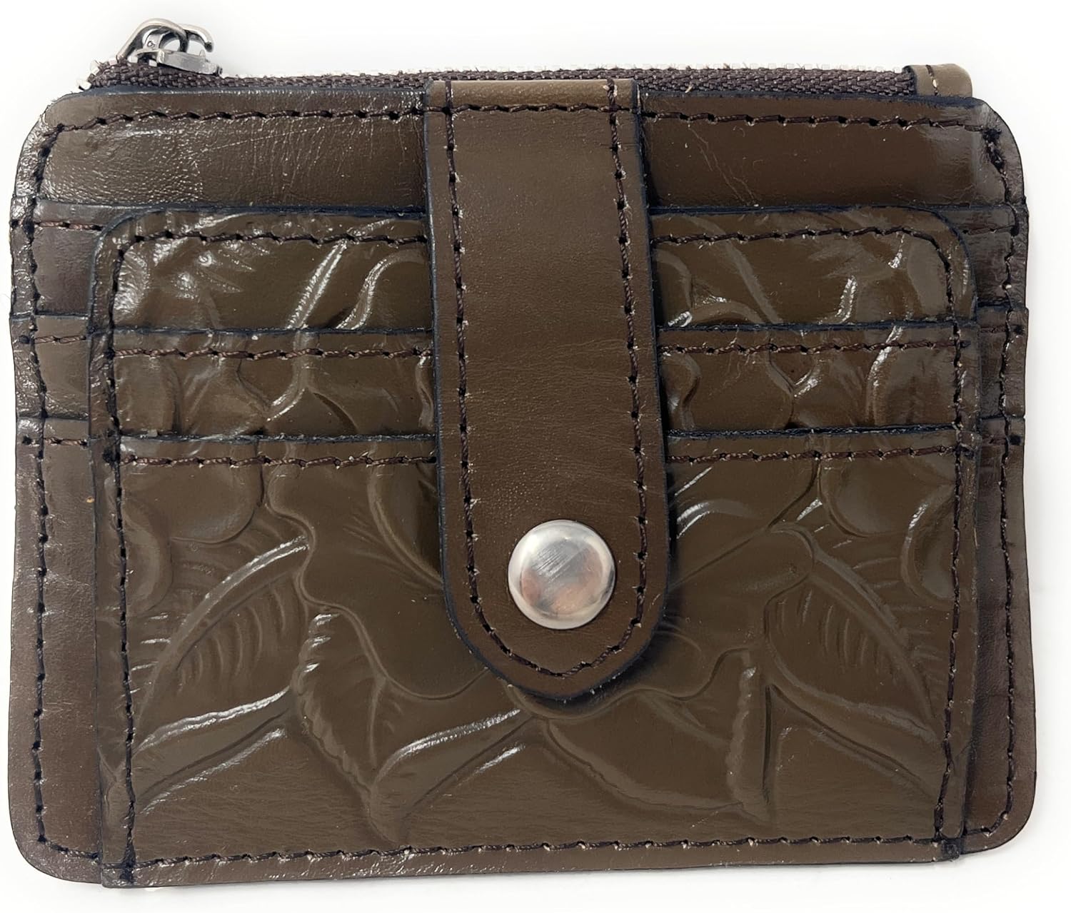 Patricia Nash Tooled Leather Cassis ID Card Case Wallet, Mushroom