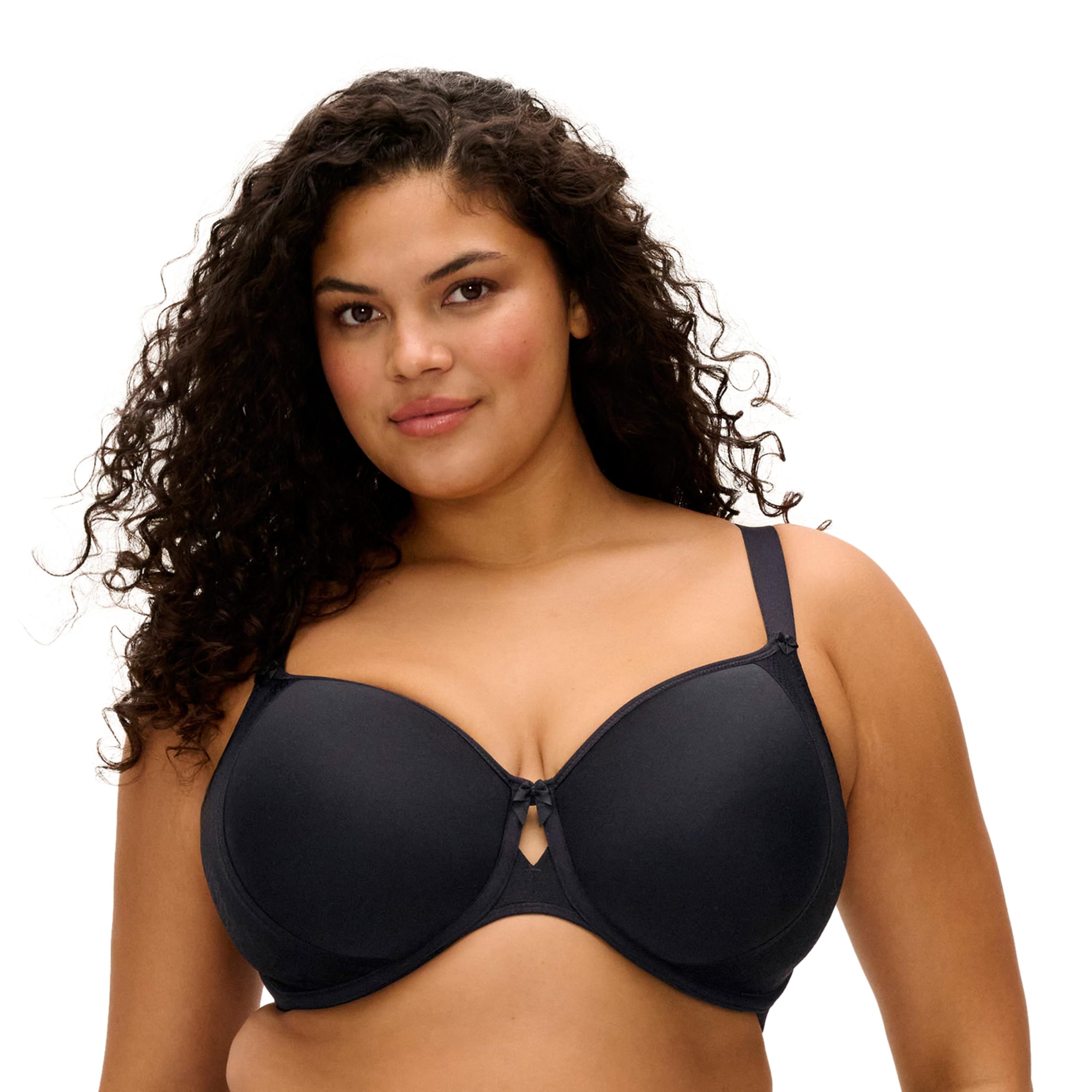 Elomi Women's Nerina Underwire Molded Spacer T-Shirt Bra, Black, 44GG