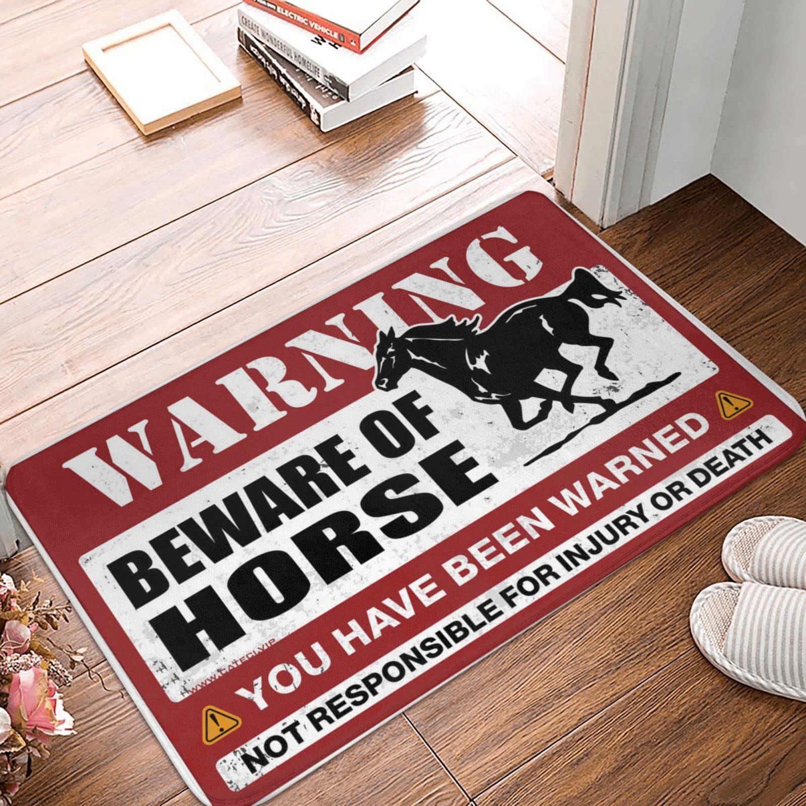 Paillasson humour Beware of Horse | Cadeau de crémaillère idéal