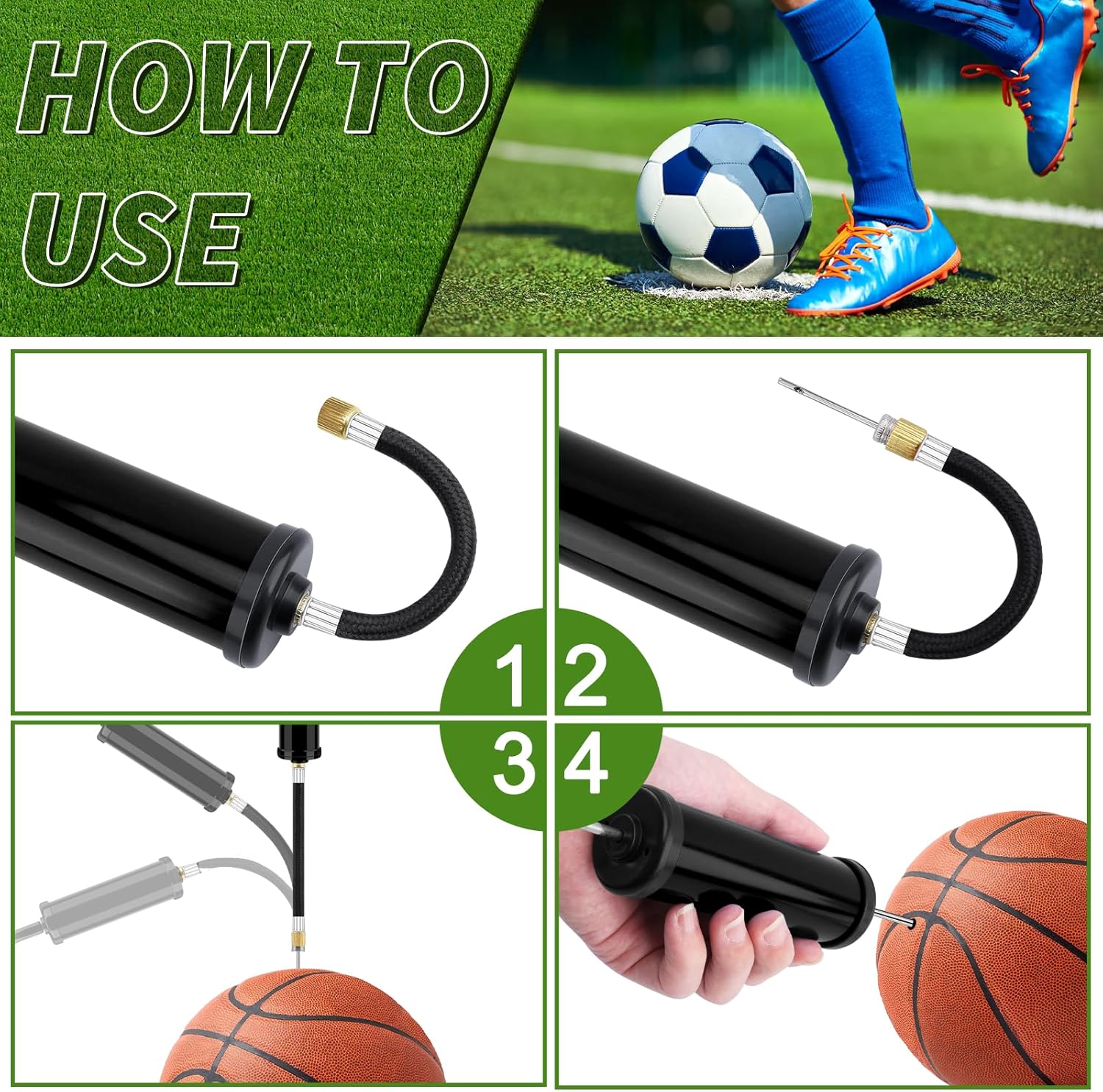 100 Sets Ball Air Pump Bulk for Sports Balls Include Needle Nozzle Extension Hose Hand Inflation Kit for Basketball Soccer Football Volleyball Balloon, Operation Christmas Child Bulk Items Gifts