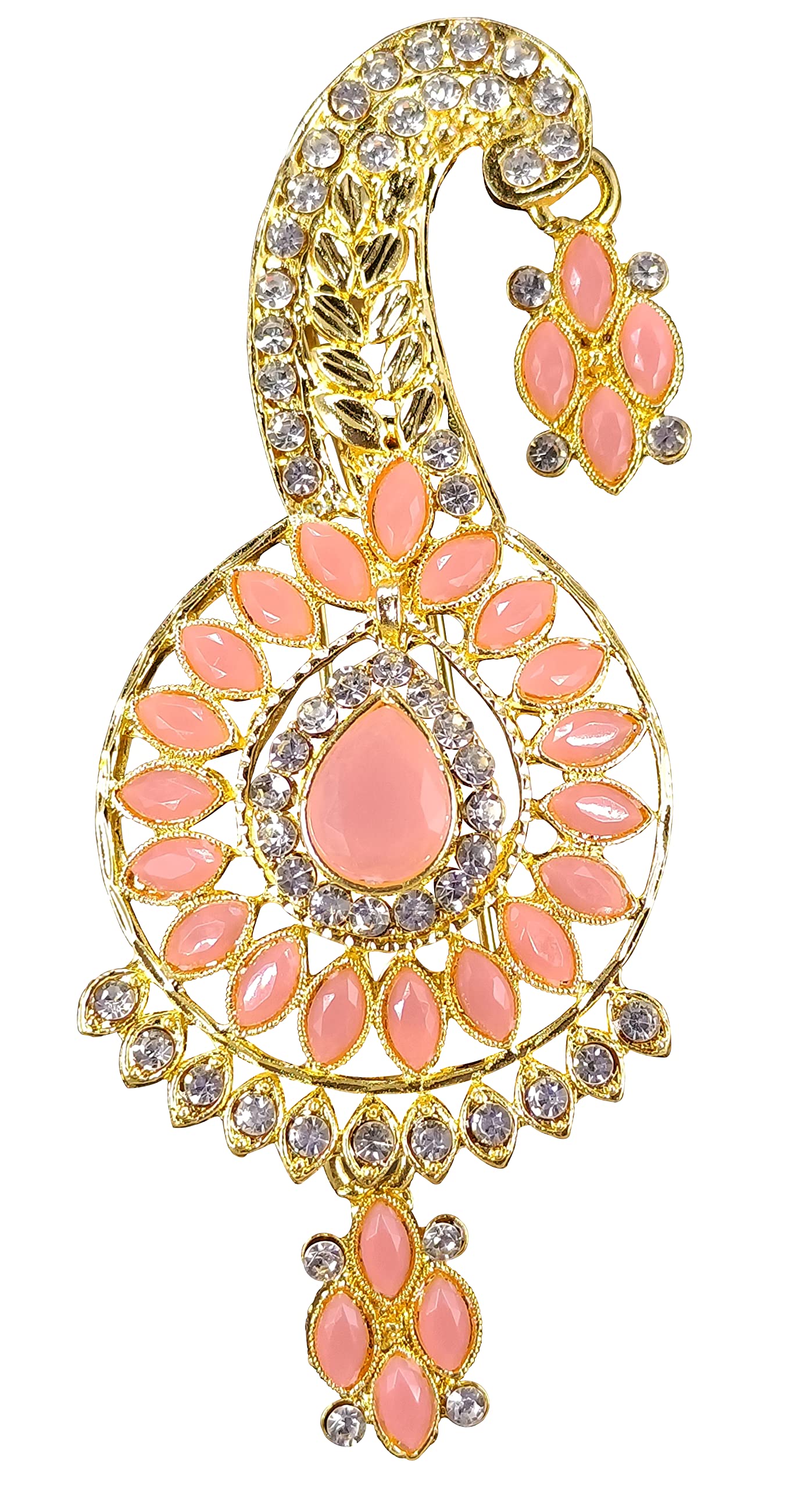 RAADHE CREATION® Golden Plated Traditional Stone Peach Pearl Classy Safa kalgi For Groom Pagdi Wedding Dulha Accessories (B0C6V4MXQQ) Amazon Price History, Amazon Price Tracker