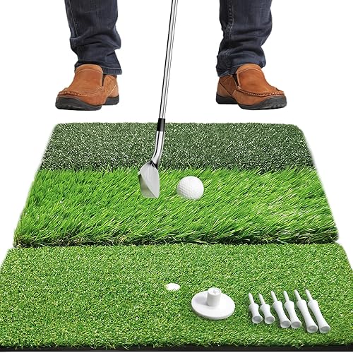 Golf Hitting Mat, Golf Training Mat for Swing Path Feedback Detection Batting,Extra Replaceable Golf Practice Mat 16"x12", Golf Gifts for Men Women