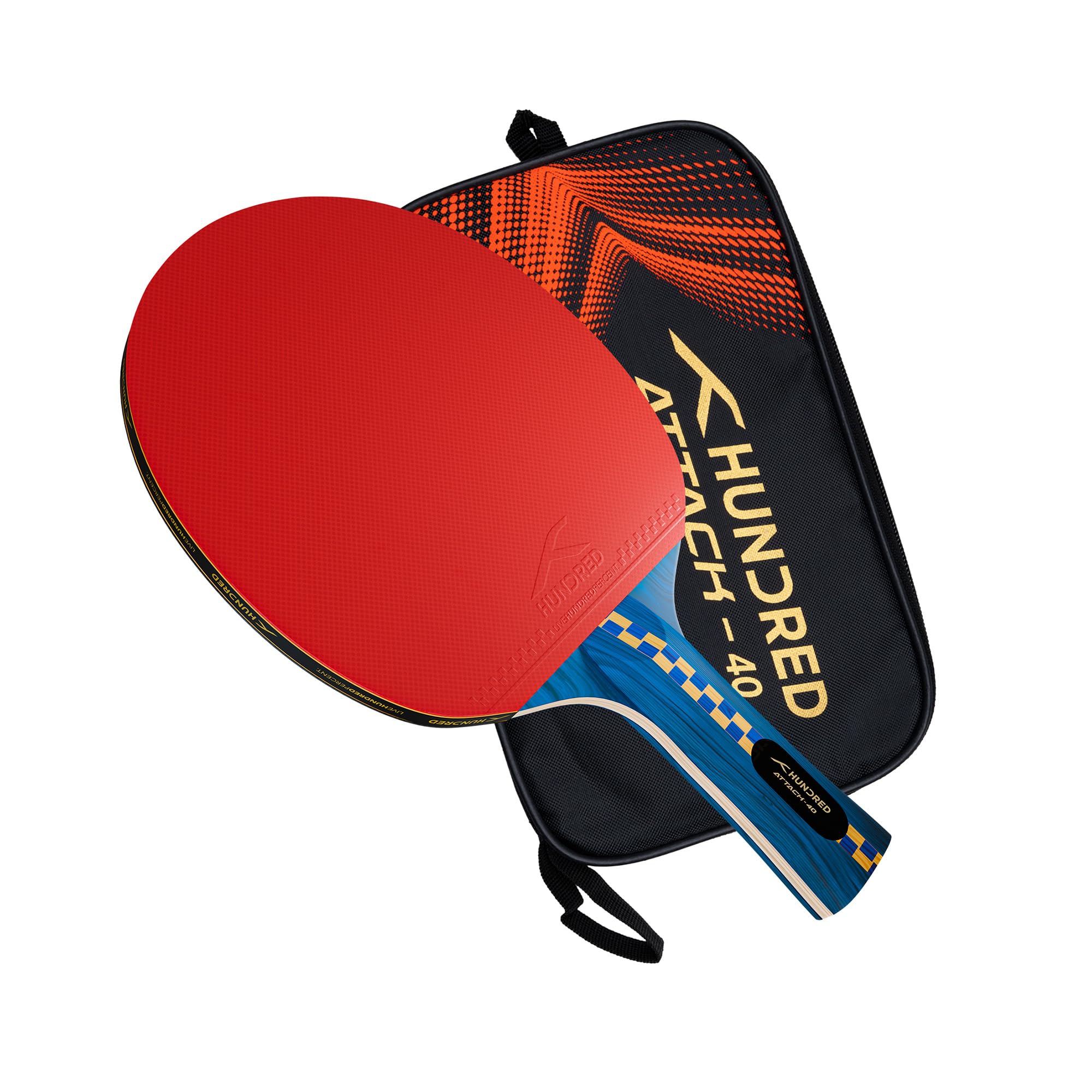 Hundred Attack 40 Table Tennis Racket with Full Cover (Red/Black)-image-41