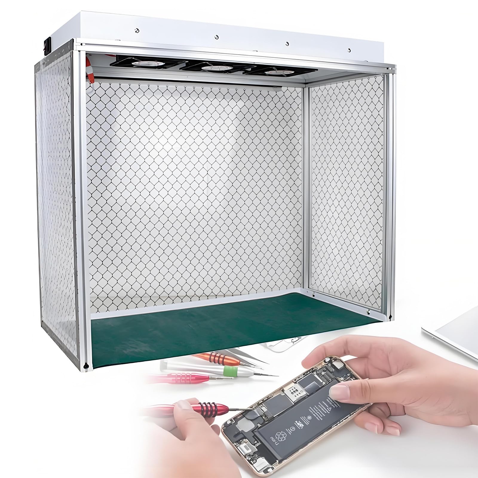 Laminar Flow Hood Fan Filter Unit Reinraum FFU mit HEPA-Filter, Reinheitsklasse 100, geeignet für Telefonreparatur im Labor und staubfreies Arbeiten 220V