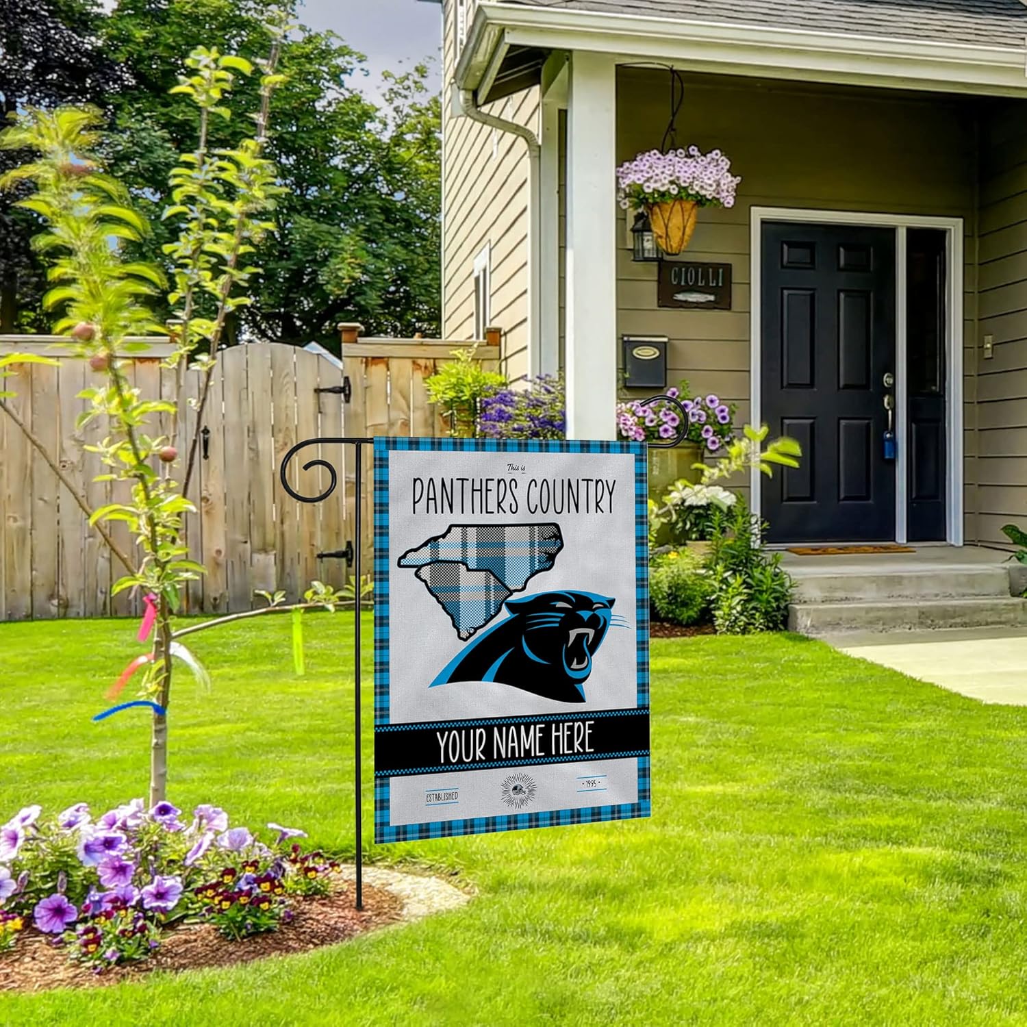 Rico Industries NFL Football Plaid/Hash Tag/This is Country Personalized 13" x 18" Double Sided Garden Flag