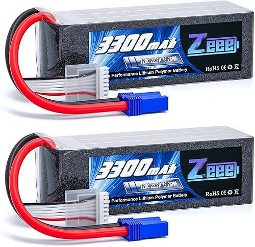 Zeee 6S Lipo Batería 3300mAh 22.2V 120C Estuche suave Batería con conector EC5 para RC Avión Helicóptero RC Coche Camión Tanque Drone Racing Hobby