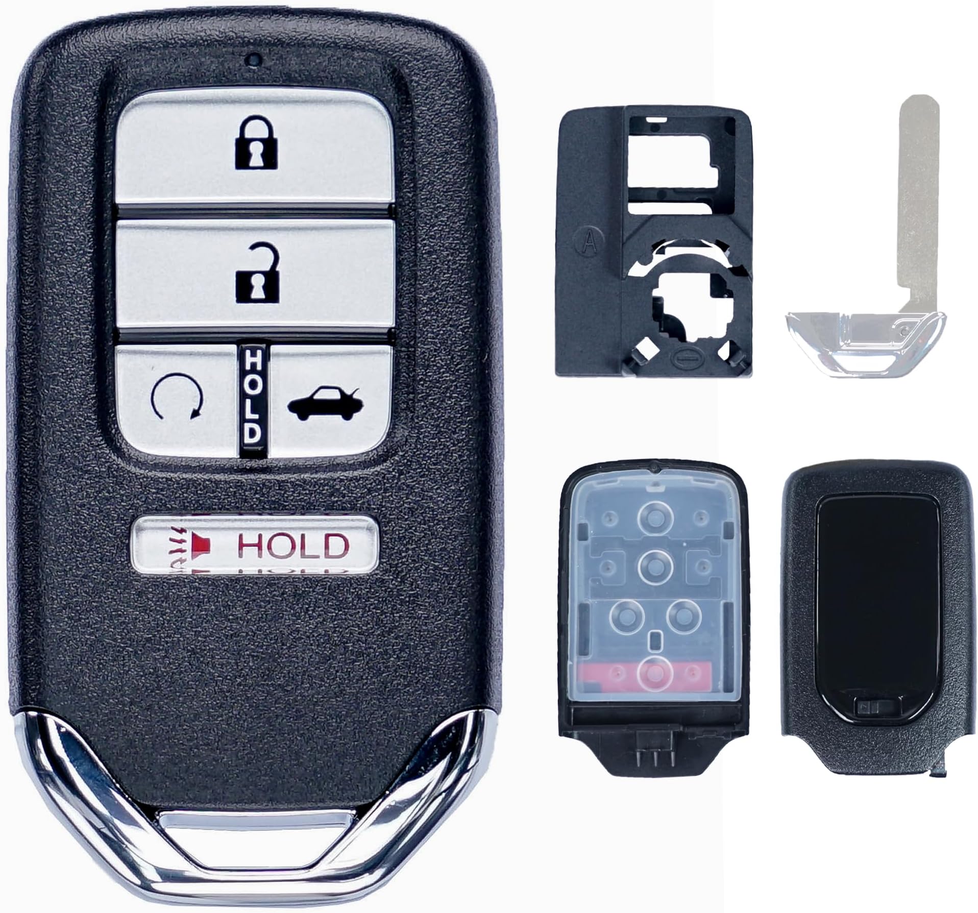 SUPALAND Key Fob Shell Case Replacement Fits for Honda Civic Accord CRV Pilot Passport Insight Hybrid EX LX 2016 2017 2018 2019 2020 2021 2022 Keyless Entry Remote Control 5 Button Pad Cover