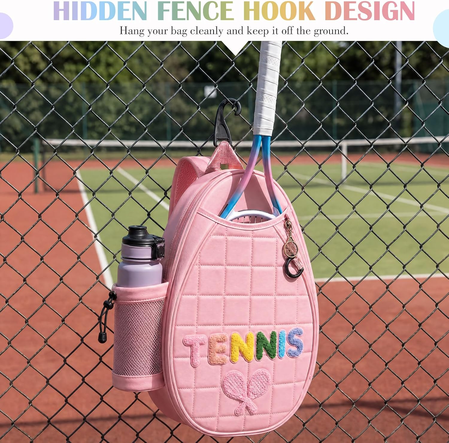 Simgoing Tennis Racket Bag for Women & Girls, Large Water-Resistant Crossbody Bag, Compatible with Tennis Racket, Badminton Racquets