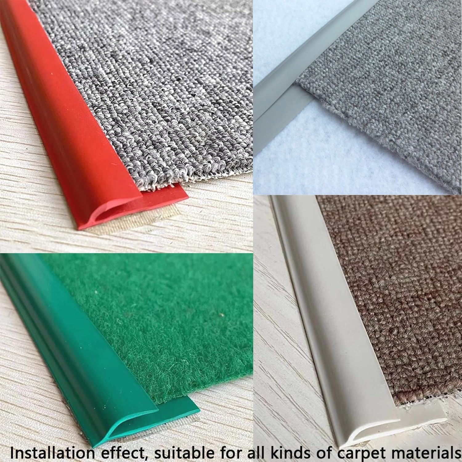 Carpet to Tile Transition Strip, Self Adhesive Carpet Edge Trim Strip, Flexible Cuttable Floor Transition Strip, Threshold Cover for Doorways with a Height Less Than 5 mm-Black 12Ft