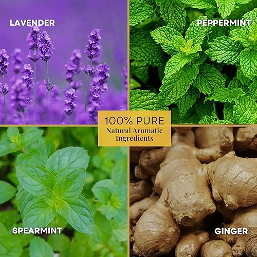 Miniatura 4 de Aceite de alivio de náuseas mezcla sinergia para mareo por movimiento, gases, hinchazón, mezclas de aceites esenciales 100% puros, alivio de náuseas