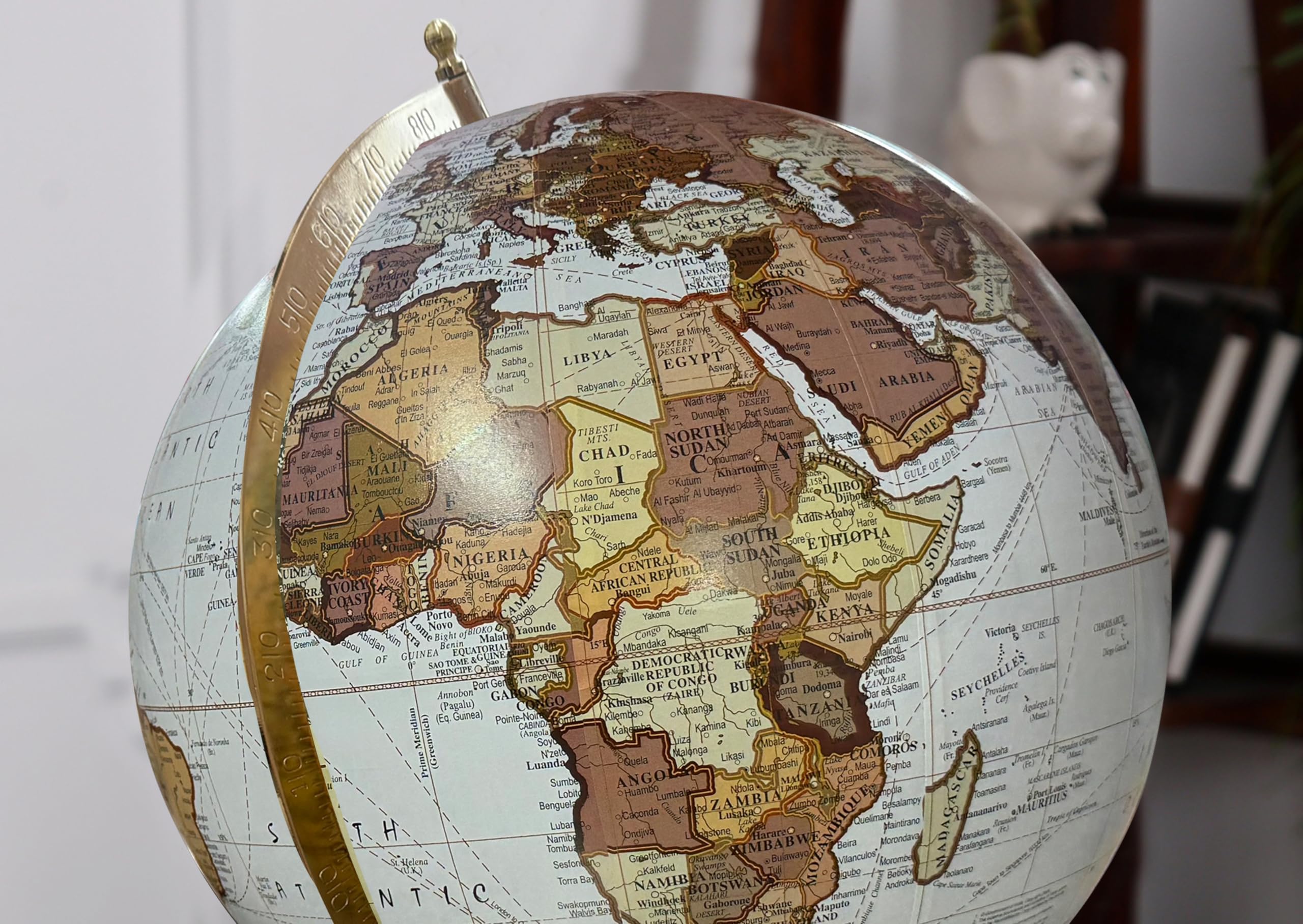 Cosmic globe Exports Rotating World Globe 12 Inch with Metal Arc and Wooden Stand for Show pieces for Home Décor, Office Decor and Decorations items, Birthday, Party Gifts and Anniversary. 3