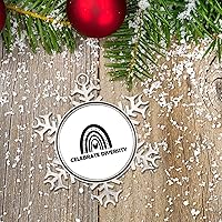 Vista 6 de Gay Lesbian LGBTQ Pride Celebrate Diversity Metal Christmas Ornament for Xmas Tree Pendant Bauble Hanging Keepsake Holiday Souvenir Motivational