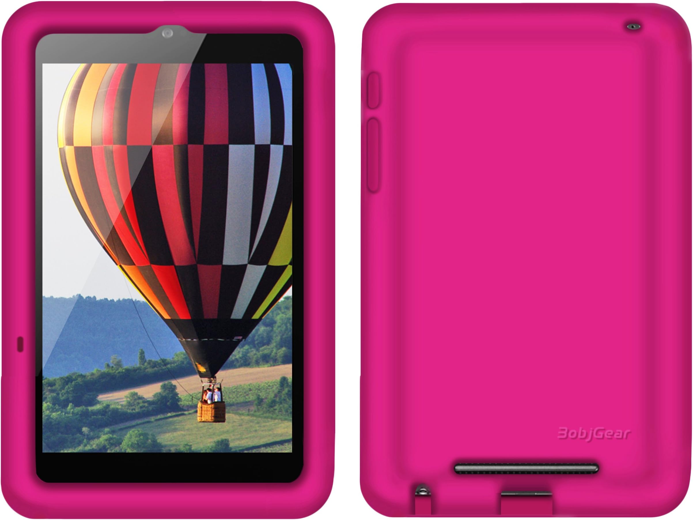 Bobj Rugged Case for Nexus 7 1st Generation 2012 WiFi or 3G/4G Tablet (Not for Nexus 7 FHD 2nd Generation 2013) - BobjGear Custom Fit - Sound Amplification - Kid Friendly - Rockin' Raspberry