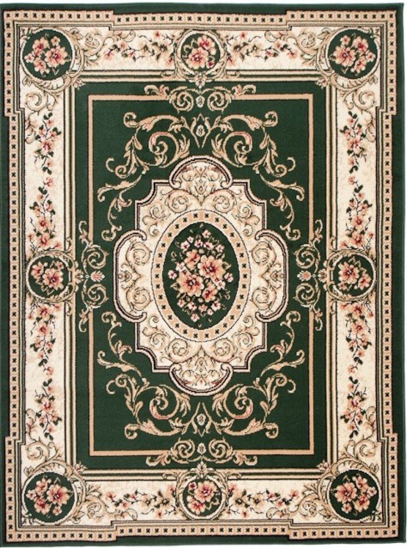Carpeto Rugs Alfombra Oriental de Salón Grande de Diseño Floral de Pelo Corto - Alfombras de Habitación de Matrimonio, Dormitorio y Comedor - Alfombras Salón - Verde - 200 x 300 cm