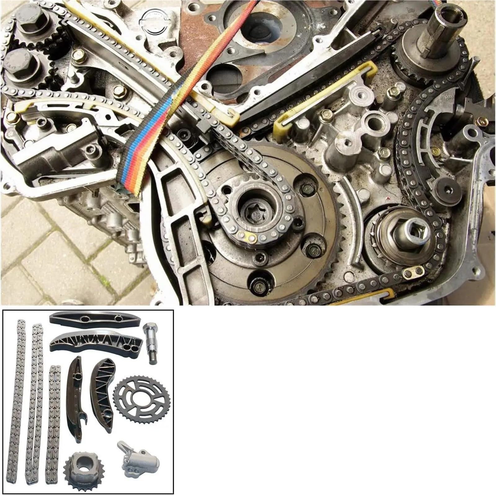 Kit Cadena Distribución Motor Diésel Para E90, E91, E92, E93, E60, E61, N47, 518-535d, 1.8/2.0, 13527797903 Y 11318510014 Piñón cadena