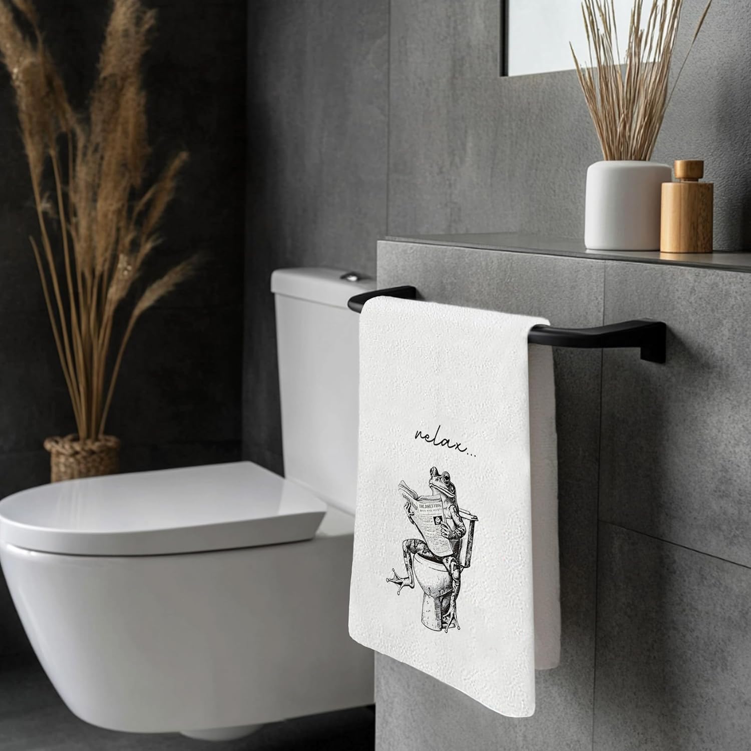 Funny Frog Hand Towels - Frog Bathroom Decor, Funny Decorative Towels for Bathroom 16x24 Inch - Image 5