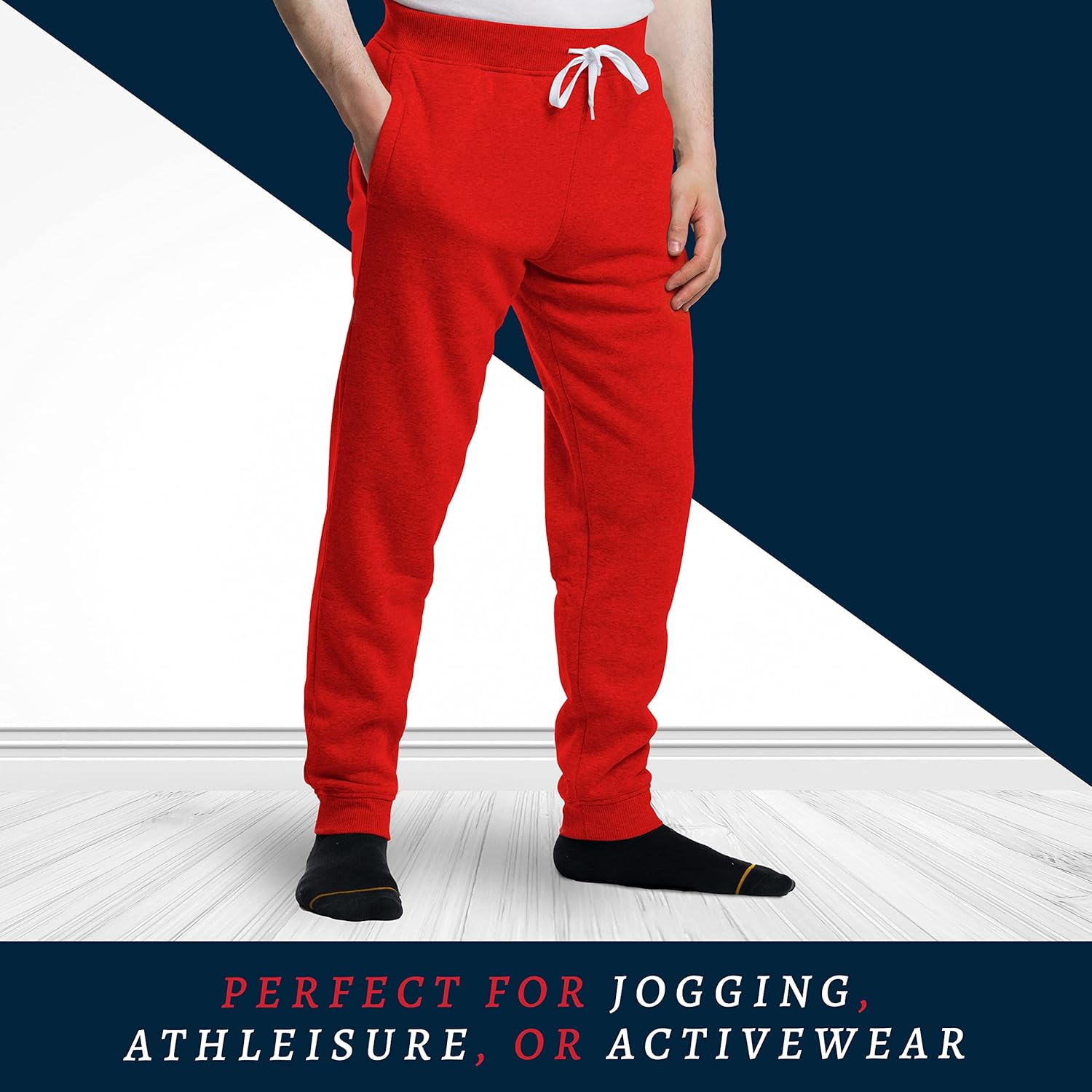 Premium Wear Men’s Jogger Sweatpants - Lightweight, Super Soft, 100% Polyester | Elastic Drawstring, Deep Pockets, Tag-Free - Image 4