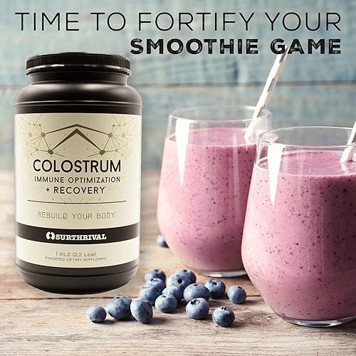 Miniatura 6 de Surthrival polvo de calostro 65oz optimización inmune y recuperación suplemento dietético en polvo salud intestinal apoyo inmune amigable con Keto