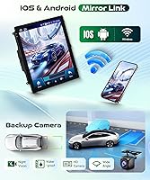 Vista 8 de 4G+64G Vertical Android Car Stereo Radio for 2012 2013 2014 2015 2016 2017 2018 Ford Focus, Wireless CarPlay Android Auto HD IPS Touch Screen