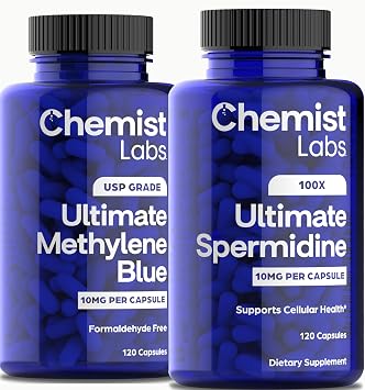 Clarity & Focus Stack. 10 mg Spermidine Plus Methylene Blue 120 Count
