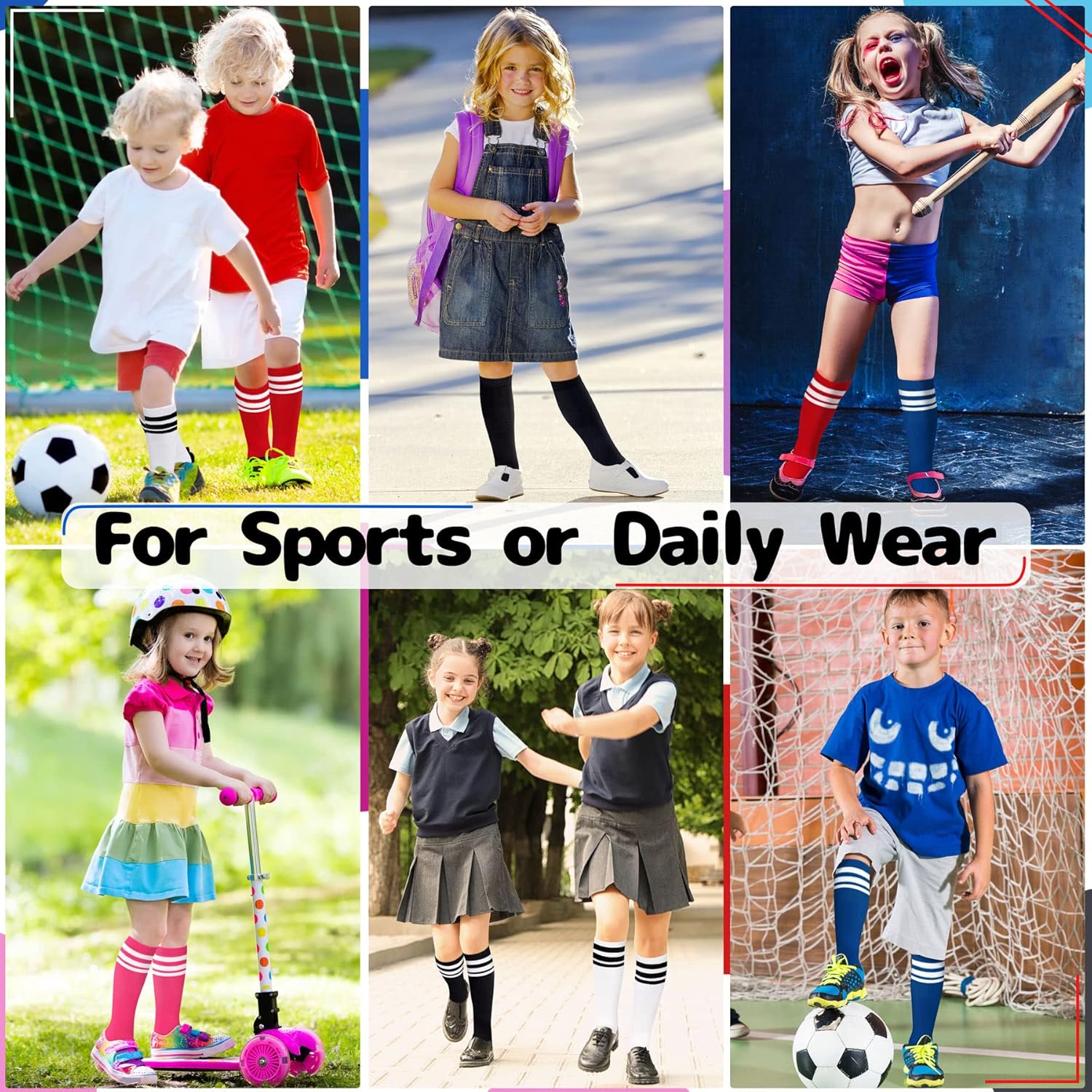Olreco Toddler Soccer Socks Kids Baseball Socks Youth Softball Sock for Girls Boys Football Sock Boys Athletic Accessories